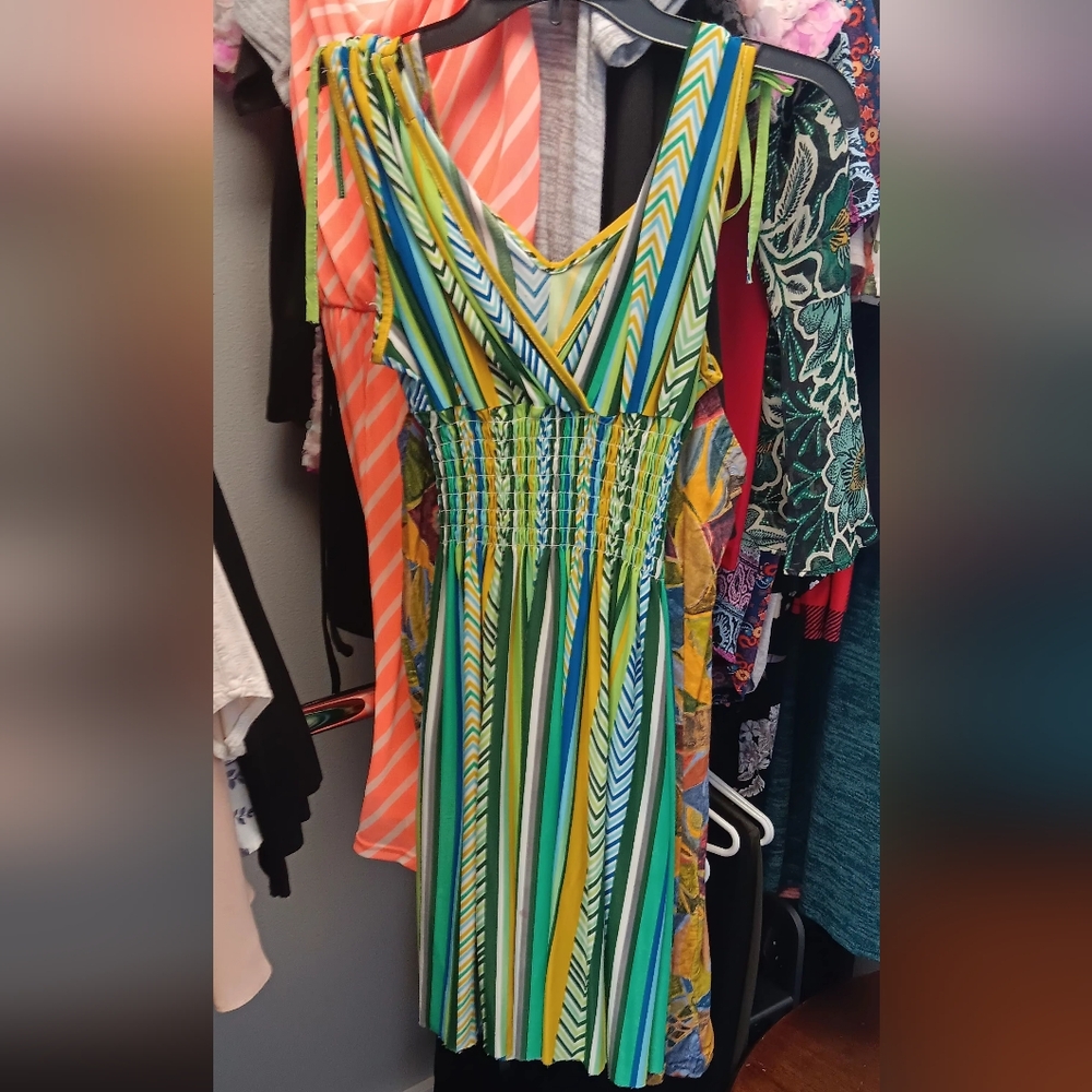 Vibrant Multicolor Striped Dress